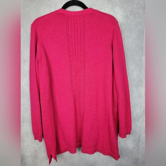 Talbots Cotton hot Pink  Cardigan Women’s Size 2xP - Picture 7 of 13